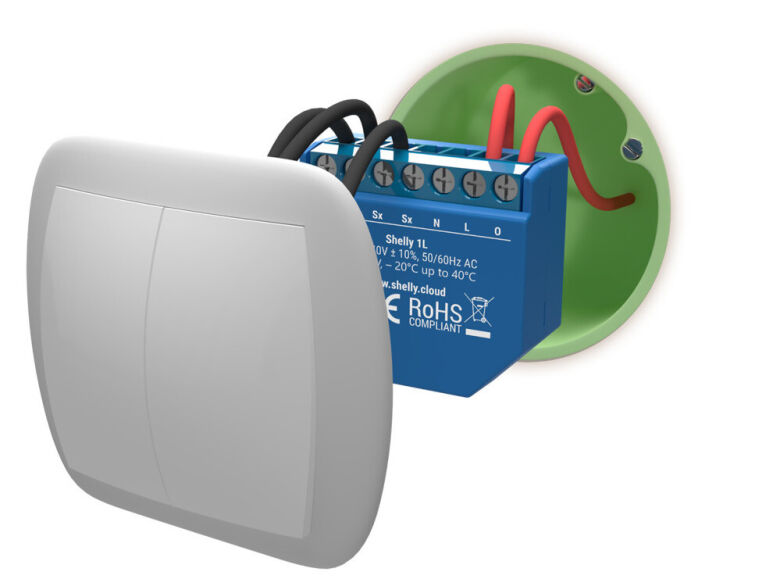Shelly 1 L Open Source WiFi, Smart WiFi Relais Switch, WLAN Schalter, Alexa und Google Home geeignet