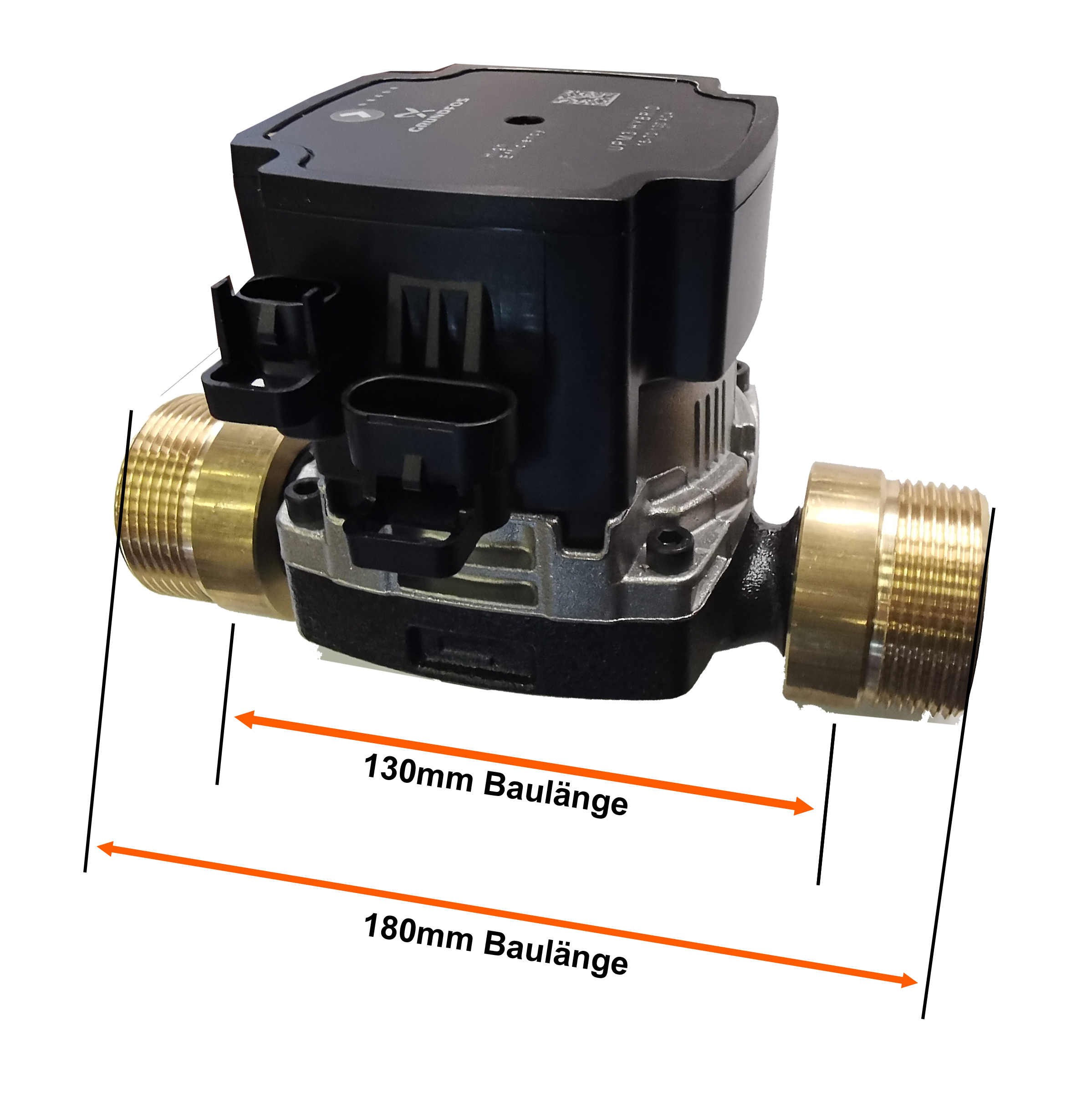 Messing Pumpenadapter  - Set von 130 mm Baulänge 1" AG auf 180 mm Baulänge 1 1/2" AG (Paar) inkl. Dichtungen