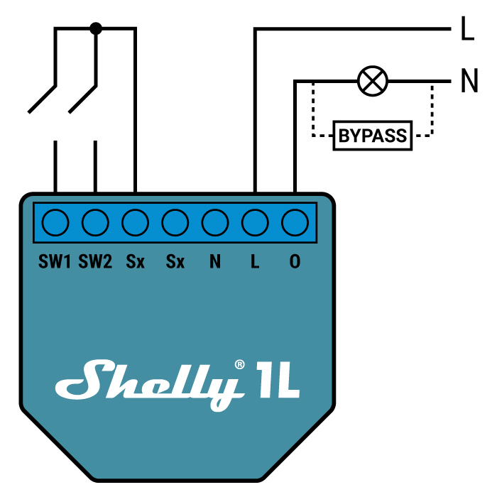 Shelly 1 L Open Source WiFi, Smart WiFi Relais Switch, WLAN Schalter, Alexa und Google Home geeignet