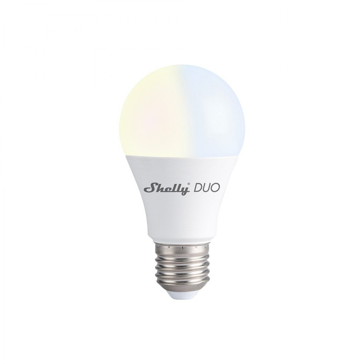 Shelly Duo WLAN LED Lampe, warmweiß + kaltweis, dimmbar, E 27 Sockel, 9 Watt, 2.700 K - 6.500 K
