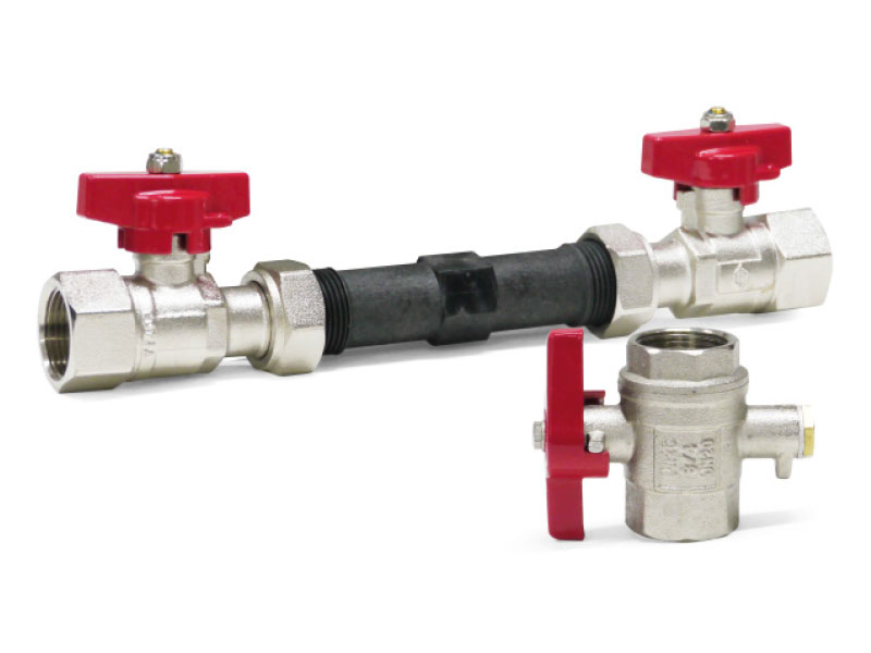 Wärmemengenzähler Anschlußset mit Pass-Stück für 110 mm Wärmemengenzähler - horizontal