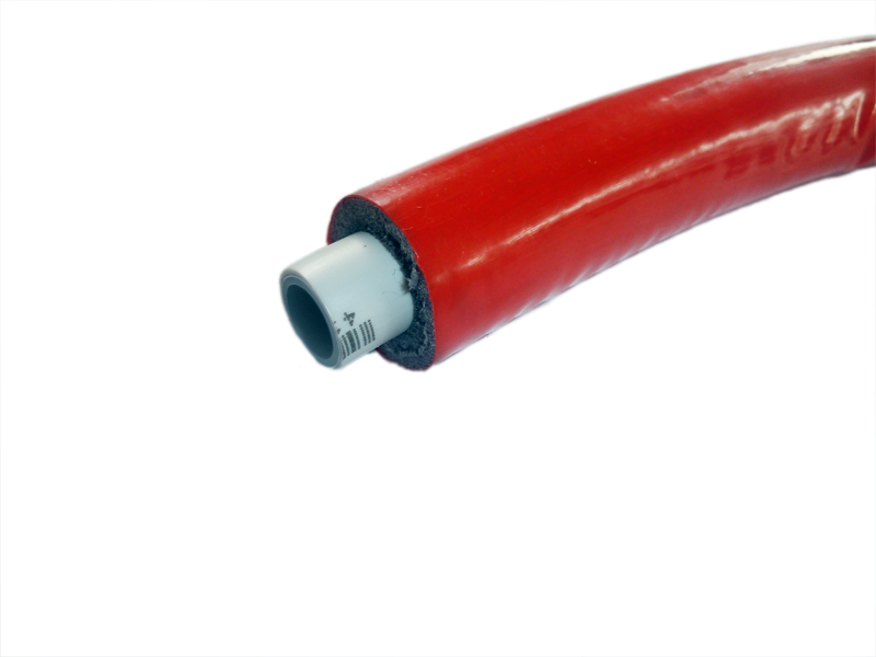 50 m Rolle Aluverbundrohr Mehrschichtverbundrohr Isoliert DVGW 16x2 mm / Isolierstärke 6 mm / Rot