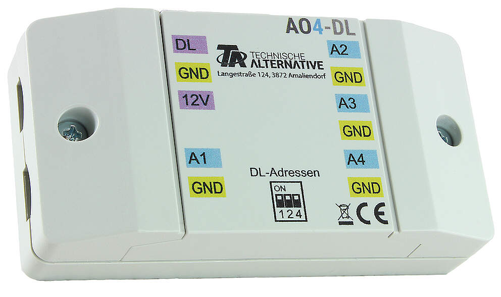 Technische Alternative DL-Erweiterungsmodul AO4-DL für 4 Analogausgänge