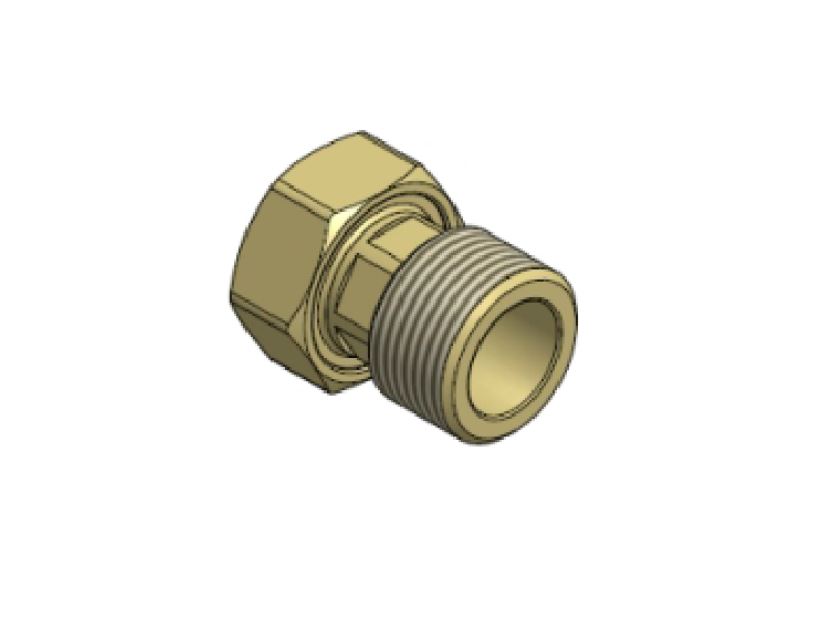 Verschraubung gerade ohne Dimensionsreduktion, mit 1/2" Überwurfmutter auf 1/2" AG
