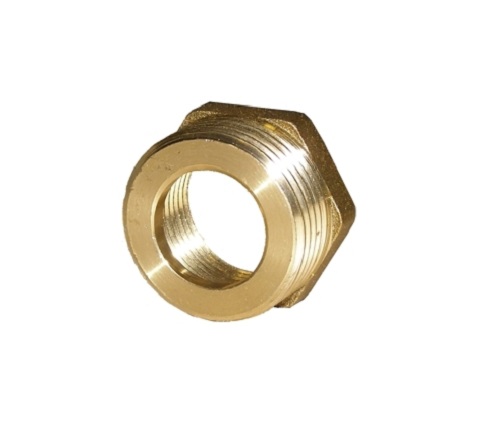 Messing Reduzierung / Reduzierstück flachdichtend 3/4" AG x 1/2" IG