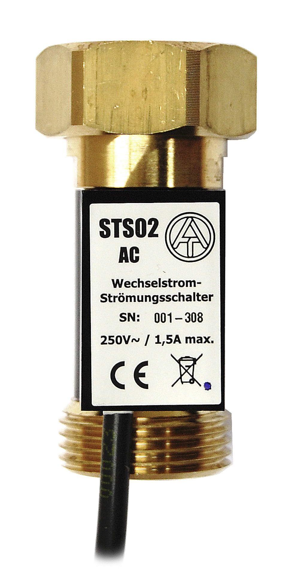 TA Strömungsschalter STS02AC, 3/4" Überwurfmutter x 3/4" AG, zum direkten Schalten von Hocheffizienzpumpen am 230 V~ Netz bis 1,5 A