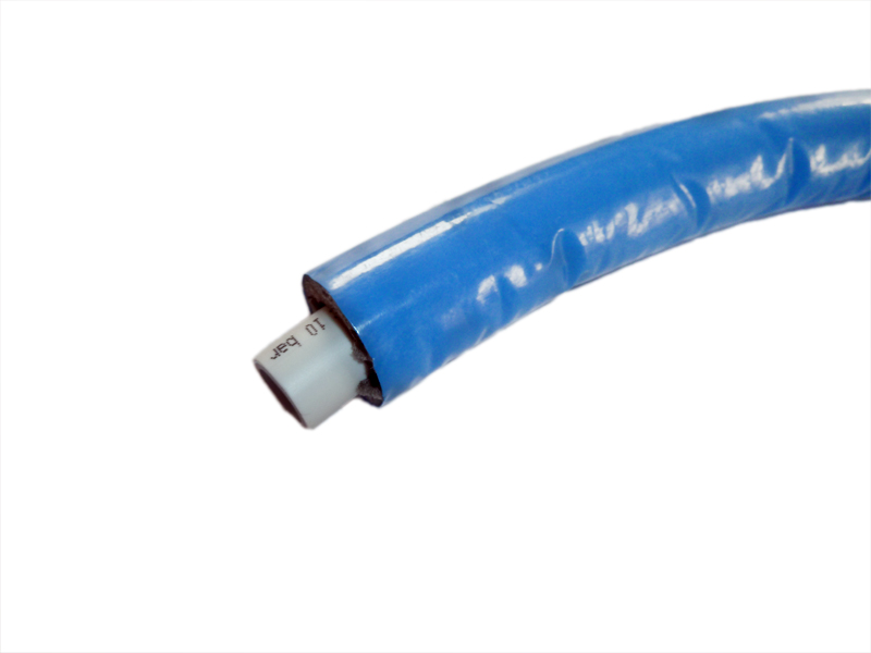 50 m Rolle Aluverbundrohr Mehrschichtverbundrohr Isoliert DVGW 16x2 mm / Isolierstärke 6 mm / Blau