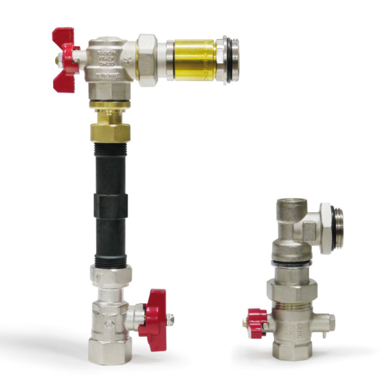 Wärmemengenzähler Anschlußset mit Pass-Stück für 110 mm Wärmemengenzähler - vertikal