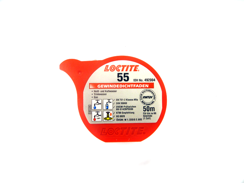 LOCTITE Gewindedichtfaden 55 - bis Gewinde 4" - nichtaushärtend - DVGW-Zulassung - 50 m