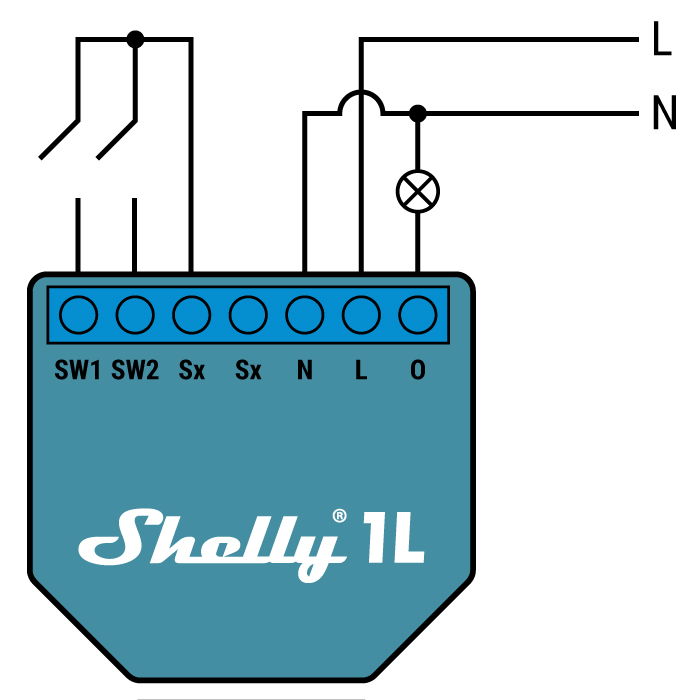 Shelly 1 L Open Source WiFi, Smart WiFi Relais Switch, WLAN Schalter, Alexa und Google Home geignet