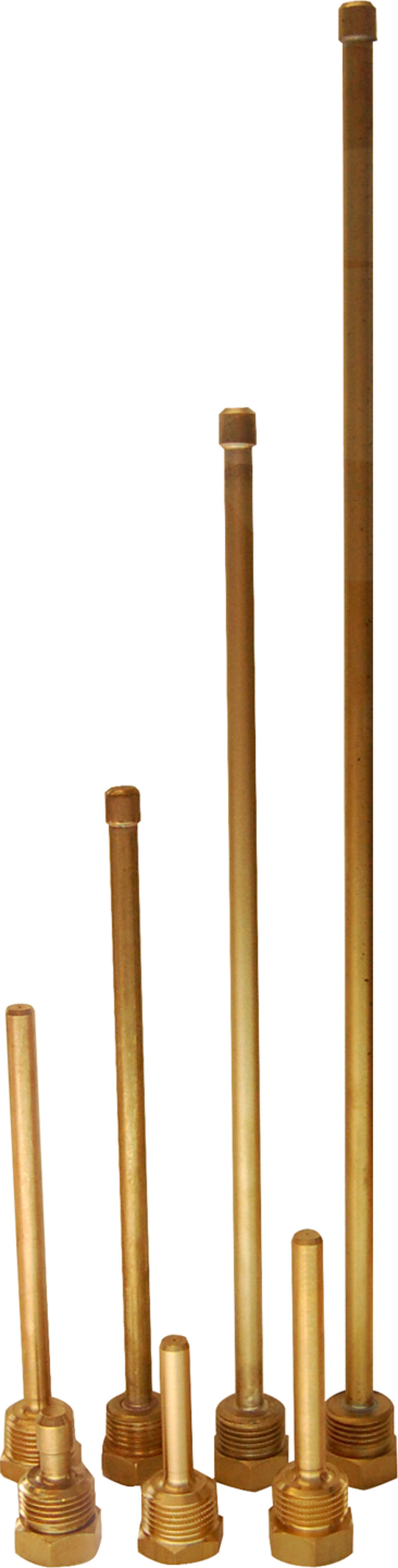 TA Tauchhülse aus Messing, 1/2" AG, Länge 60 mm o. PG7 Verschraubung, Ø innen 6 mm, mit Kunststoffverschraubung PG7