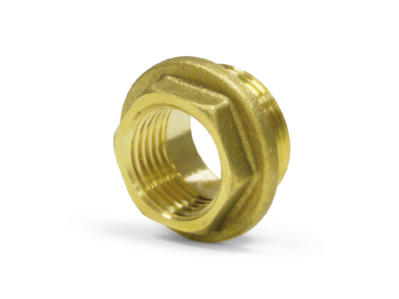 Messing Reduzierstück flache Bauform 1" AG x 1/2" IG