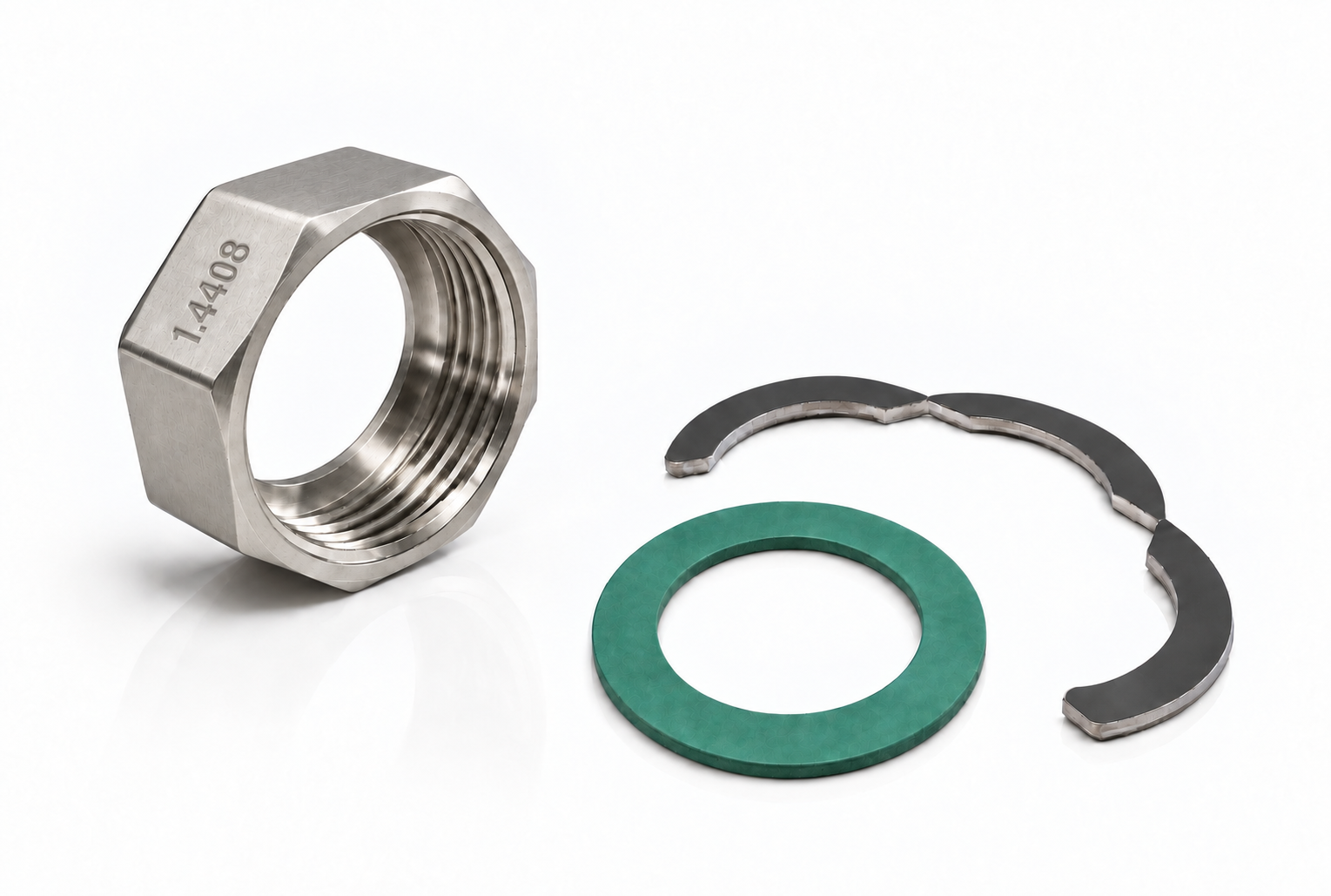 Edelstahl Wellrohrverschraubungs-Set DN 25 ( 1 1/4" ), Werkstoff 1.4408
