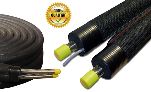 Solarleitung, Doppelrohr DN 25 / Isolierstärke 19 mm / 25 Meter