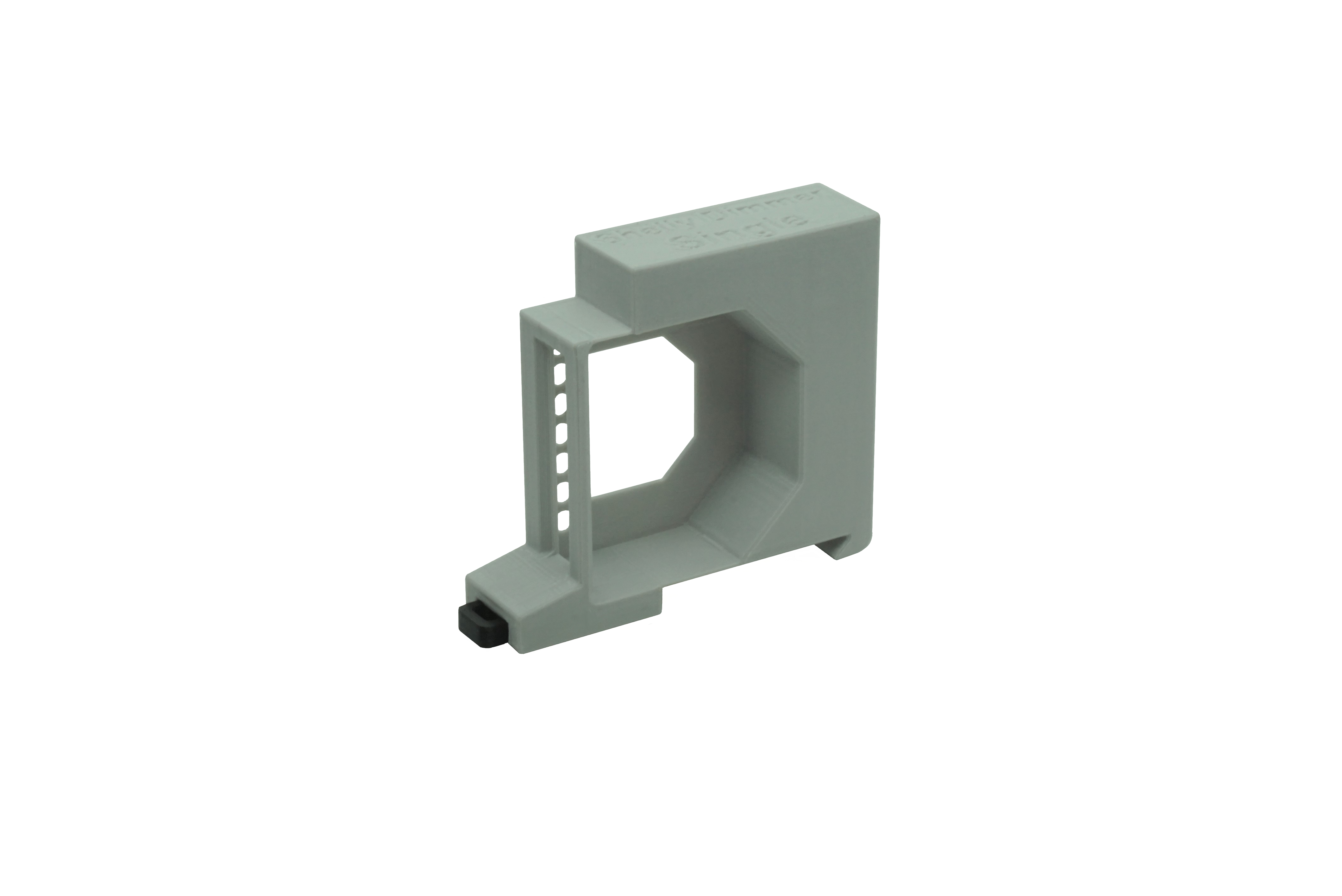 Hutschienenhalter / Adapter Single für Shelly Dimmer 2 / Shelly 1L, für DIN Schiene 35mm, Farbe: Grau