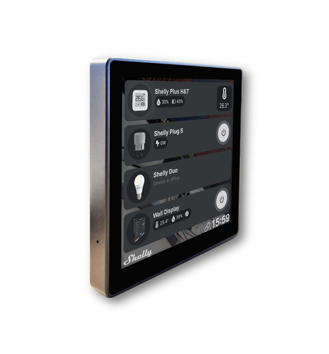 Shelly Wall Display WLAN Wand - Touchdisplay mit Android, Farbe: schwarz
