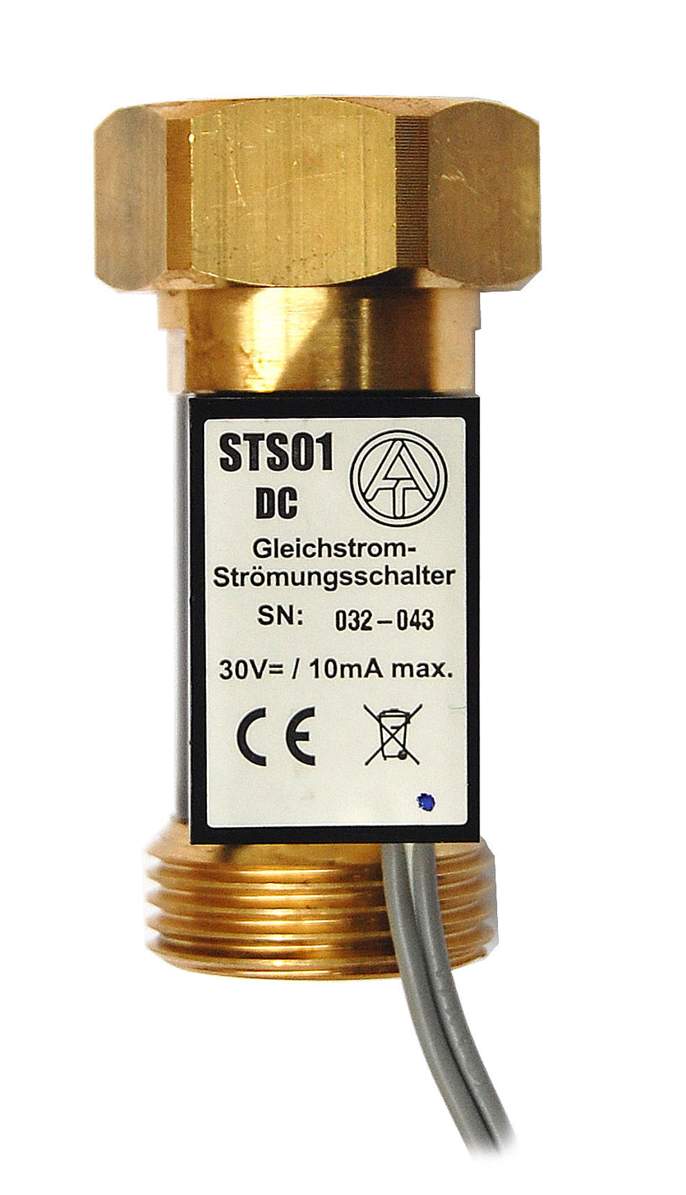 Shopbild TA Strömungsschalter STS01DC, 1" Überwurfmutter x 1" AG, Gleichstromversion als Signalgeber an üblichen Regeleingängen bis 30 V max. 10 mA