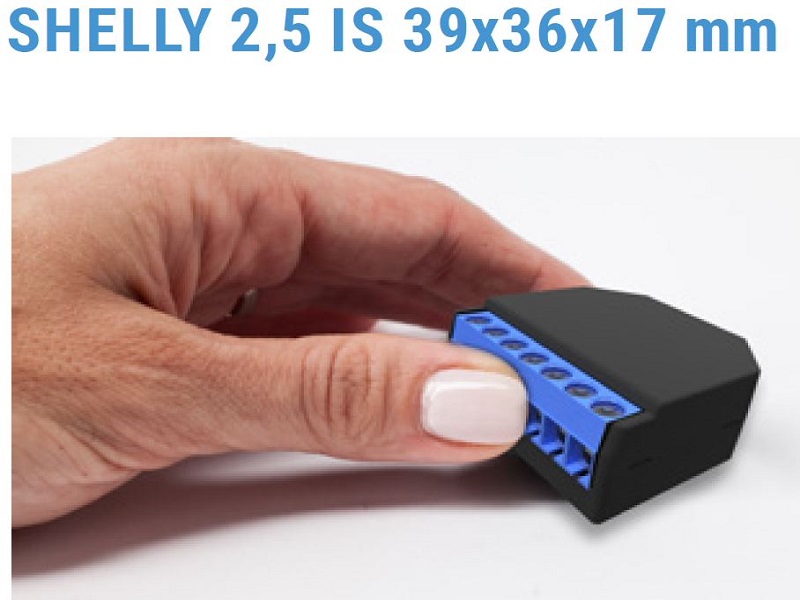 Shelly 2.5 WiFi-gesteuerter Doppelrelais-Schalter und Rollladen-Steuerung mit Messfunktoin, Alexa und Google Home