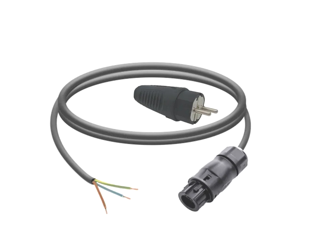 AC-Anschlusskabel 1,5 mm², mit Betteri-Buchse BC01-3F22-15 (weiblich/female) zu Schuko-Stecker, (für z. B. Hoymiles Wechselrichter), Länge 15 m AC-Anschlusskabel 1,5 mm², mit Betteri-Buchse BC01-3F22-15 (weiblich/female) zu Schuko-Stecker, (für z. B. Hoymiles Wechselrichter), Länge 15 m