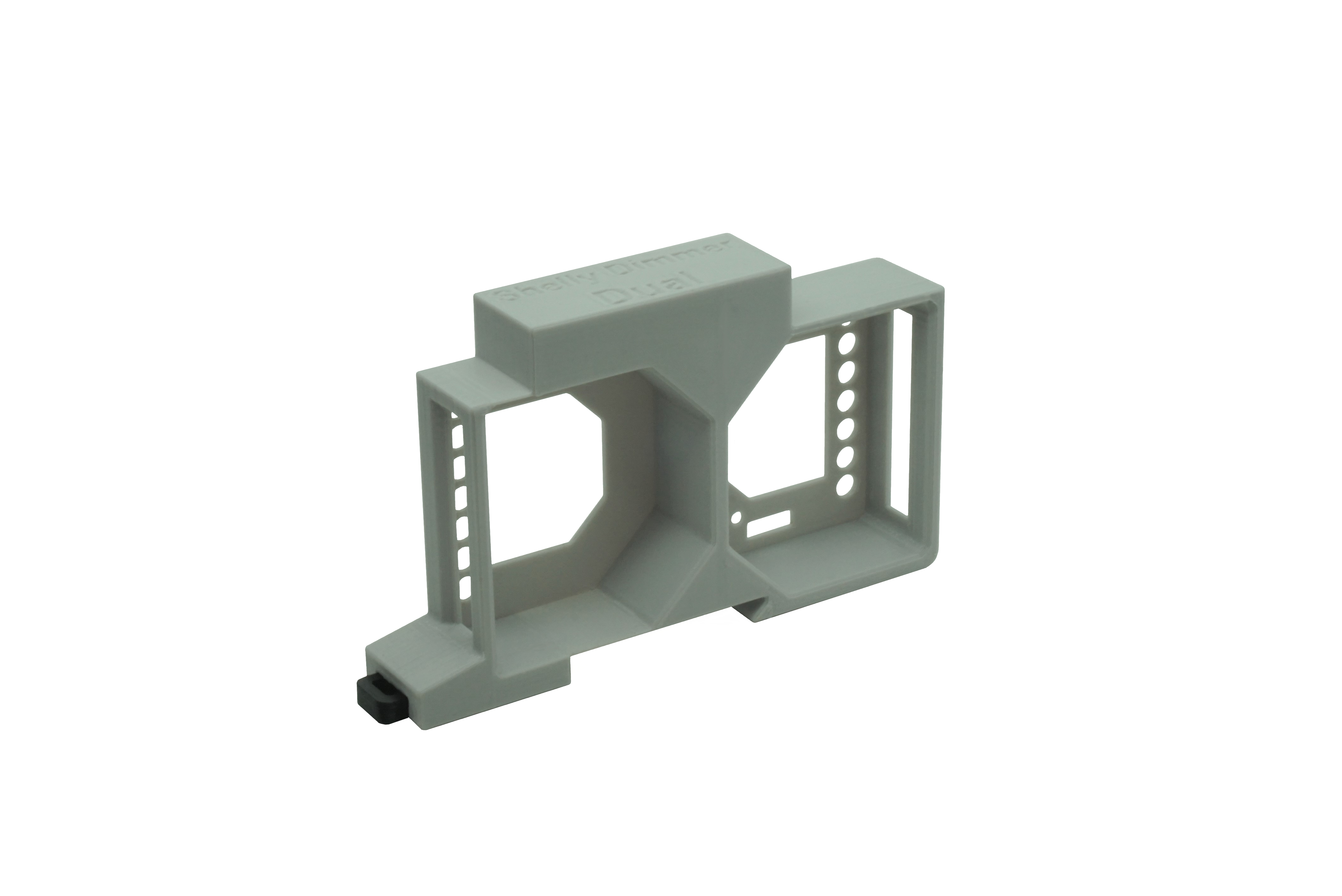 Hutschienenhalter / Adapter Dual für Shelly Dimmer 2 / Shelly 1L, für DIN Schiene 35mm, Farbe: Grau