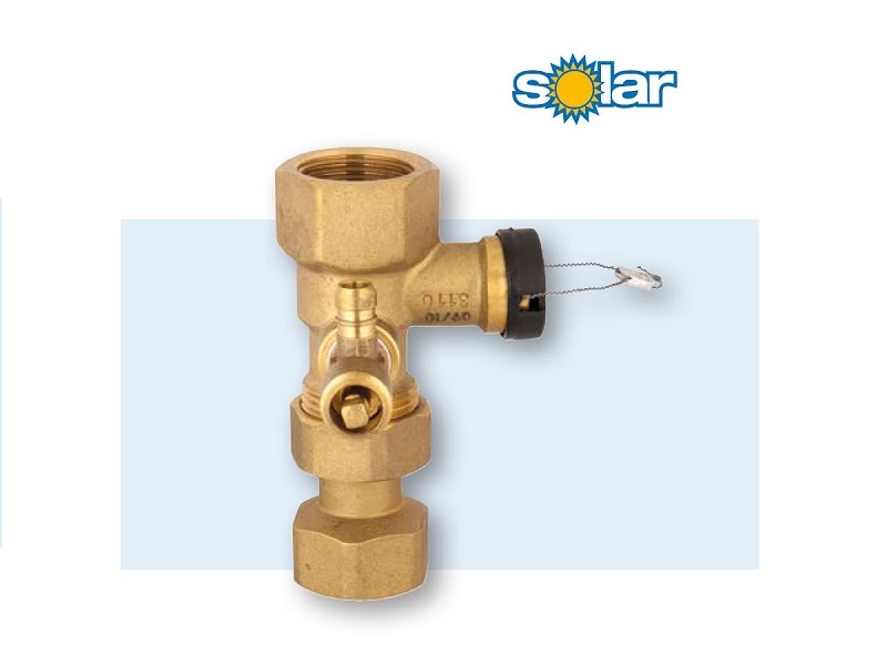Kappenventil mit Ablasshahn 3/4" IG x IG, für Ausdehnungsgefäße, Solar geeignet